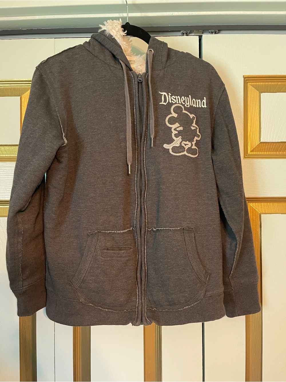 Disneyland 55th Anniversary Charcoal Gray Sherpa-Lined Zip Hoodie